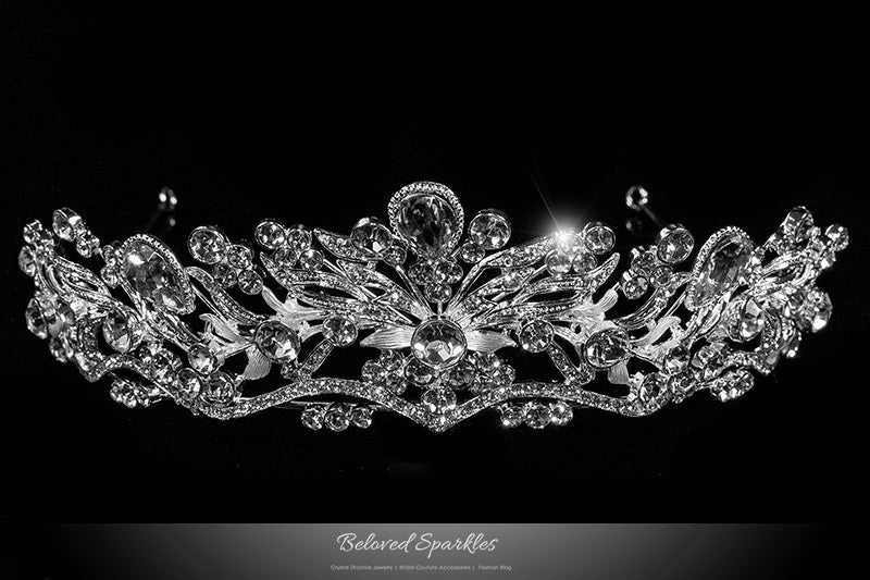 Sabella Victorian Art Deco Silver Tiara | Swarovski Crystal - Beloved Sparkles
- 1